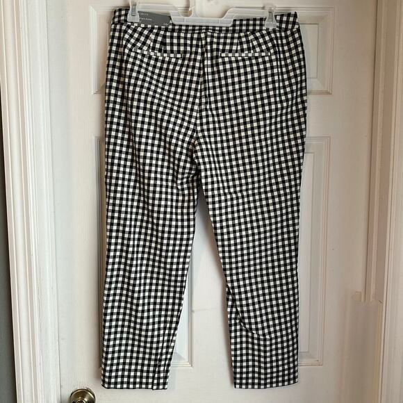 Talbots Black & White Checkered Chatham Ankle Pants Stretch Size 14P NWT - Picture 7 of 8